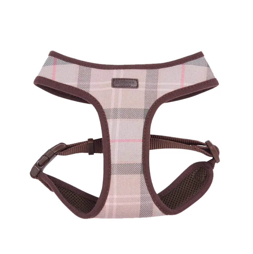Barbour Dog Harness in Classic Pink Tartan