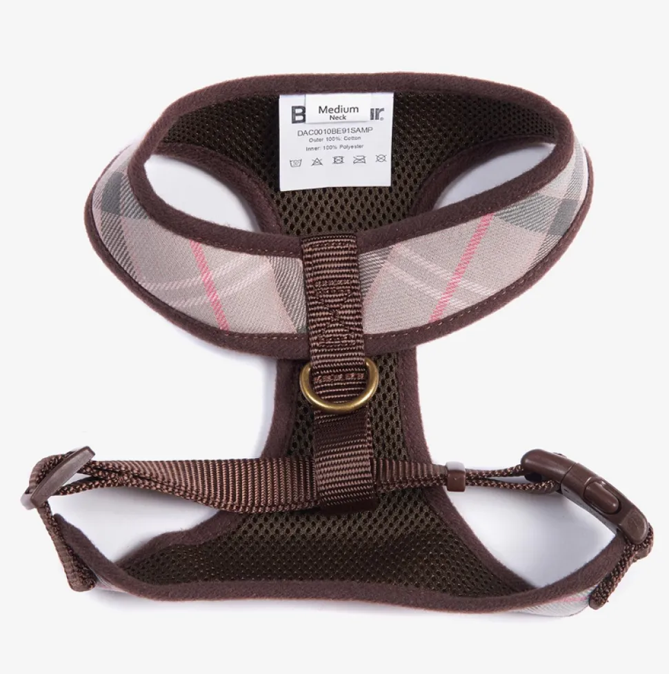Barbour Dog Harness in Classic Pink Tartan