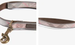 Barbour Reflective Tartan Dog Leash - Pink