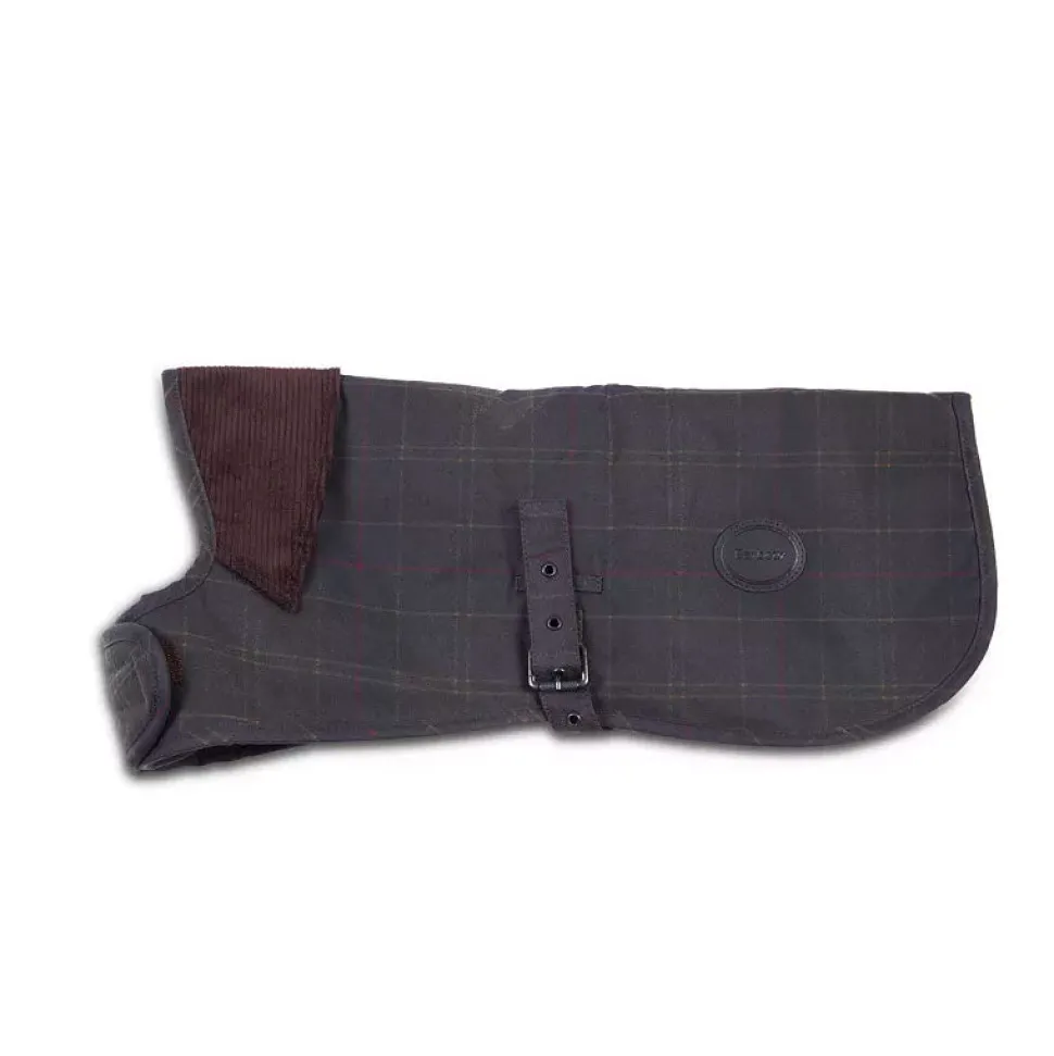 Barbour Waxed Cotton Tartan Dog Coat - Small