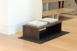 Bowsers Artisan Double Bowl Dog Feeder With Wood Stand - Walnut