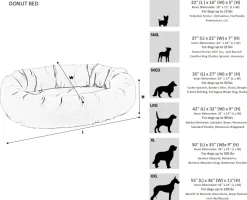 Bowsers Calming Donut Dog Bed Microvelvet Fabric Washable Cover