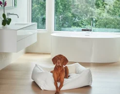 Bowsers Scoop Dog Bed With Soft Faux Fur Washable Cover