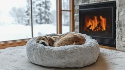 Calming Dog Bed in Shag Fur