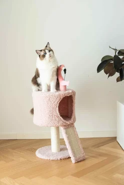 Catry Flamingo Cat Tree with Scratching Pad