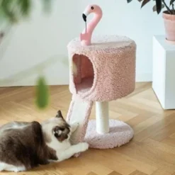 Catry Flamingo Cat Tree with Scratching Pad