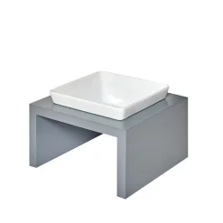 Ceramic Pet Bowls With Wood Stand For Dogs
