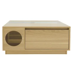 Coffee table with cat hideaway
