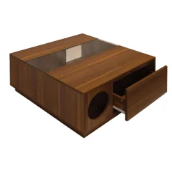 Coffee table with cat hideaway