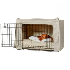 Double Door Dog Crate Cover Natura Performance Woven