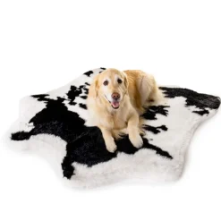 Faux Cowhide Rug Memory Foam Large Dog Bed