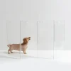 Hiddin Acrylic Dog Gate - Freestanding Zig Zag