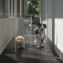 Hiddin Acrylic Dog Gate - Freestanding Zig Zag