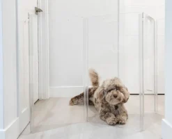 Hiddin Acrylic Dog Gate - Freestanding Zig Zag