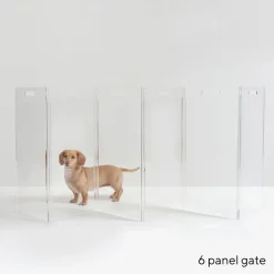 Hiddin Acrylic Dog Gate - Freestanding Zig Zag
