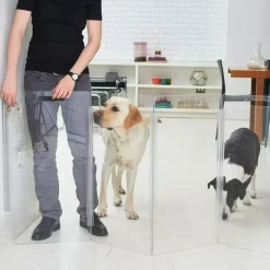 Hiddin acrylic dog gate as pet door & wall mounted