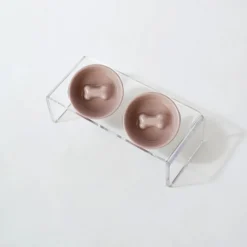 Hiddin ceramic slow feeder dog bowls with acrylic stand