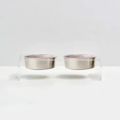Hiddin ceramic slow feeder dog bowls with acrylic stand