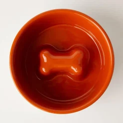 Hiddin ceramic slow feeder dog bowls with acrylic stand