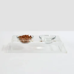 Hiddin Clear Glass Bowl Elevated Pet Feeder