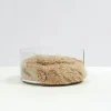 Hiddin Clear Lucite Round Cat & Dog Bed with Donut Cushion