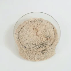 Hiddin Clear Lucite Round Cat & Dog Bed with Donut Cushion