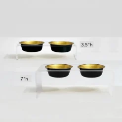 Hiddin Stainless Steel Glam Bowls with Acrylic Stand
