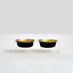 Hiddin Stainless Steel Glam Bowls with Acrylic Stand