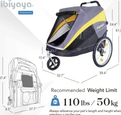 Ibiyaya Hercules Large Pet Stroller for One Large or Multiple Medium Dogs