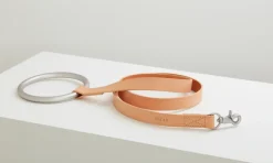 Italian Leather Lumi Dog Leash - Tan