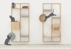 Miacara Alto Designer Cat Tower in Oak Wood