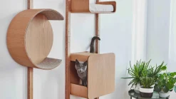 Miacara Alto Designer Cat Tower in Oak Wood
