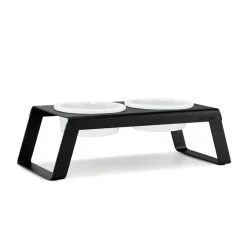Miacara Desco Elevated Dog Feeder With High Quality Porcelain Pet Bowls
