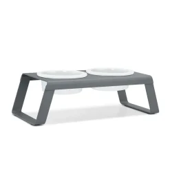 Miacara Desco Elevated Dog Feeder With High Quality Porcelain Pet Bowls