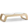 Miacara Desco Porcelain Cat Bowls With Elevated Wood Stand