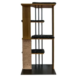 Modern Cat Tree with Scratching Post LED Lighting Perch Platforms