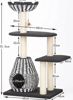 Petpals Aesthetic Sustainable Large Cat Tree Scratching Post