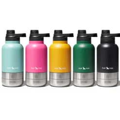 PupPak Dog Travel Water Bottle with Detachable Food & Water Bowls