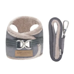 Yeti Small Dog Harness & Leash - GREY